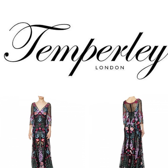 TEMPERLEY LONDON Black Woodland V-Neck Dress - Picture 2 of 8